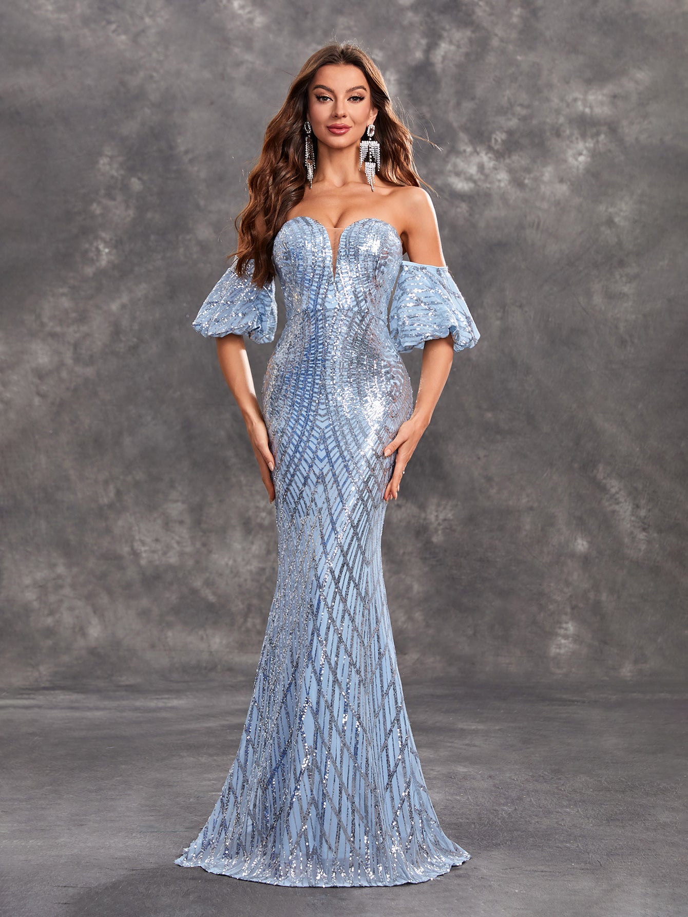 Annual Party Evening Dress Women Long Sleeveless Women Clothing Sexy Tube Top Sequ Dress