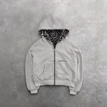 Reversible Zip Up Hoodie Jacket for Women - Raimonda