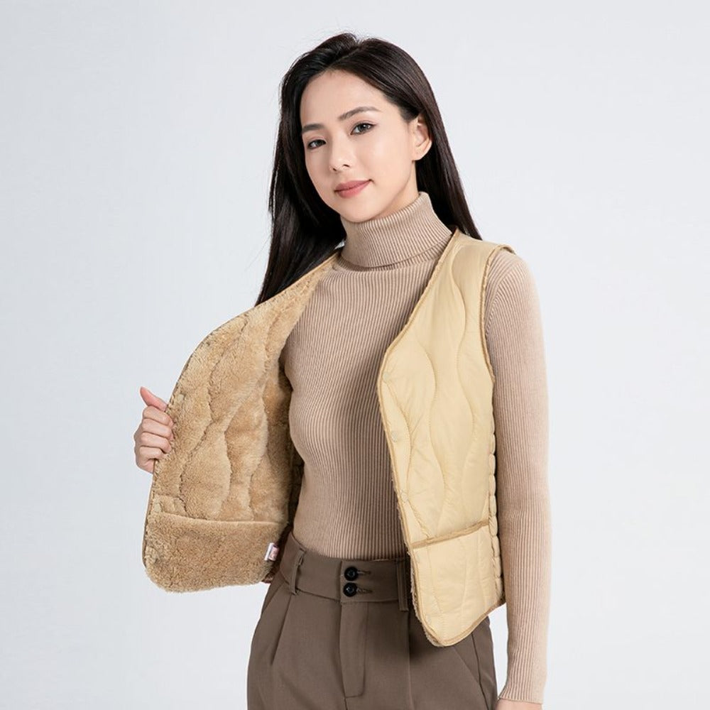 Quilted Fleece-Lined Vest for Women - Siria
