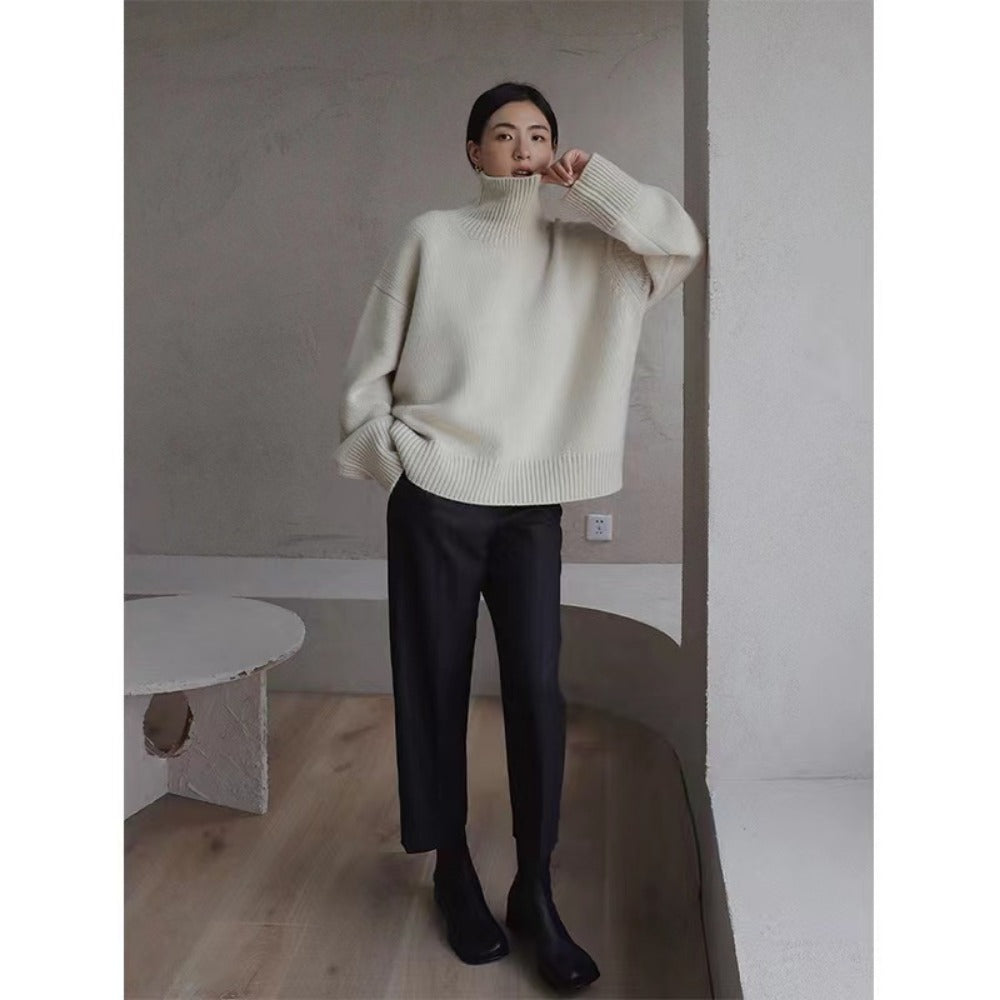 Knit Turtleneck Sweater with Long Sleeves for Women - Marusca