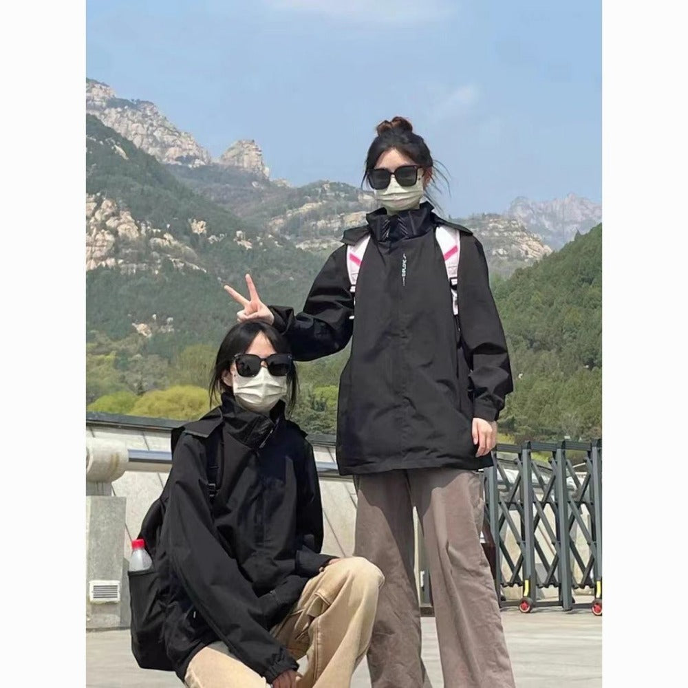 Waterproof Hooded Jacket with Zipper for Women - Marcia